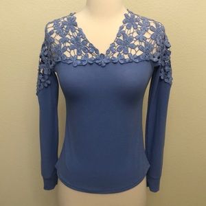 Sky Blue Flower Print Top